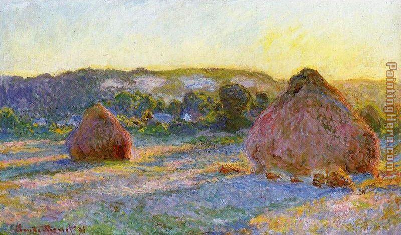 Claude Monet Grainstacks At The End Of Summer Evening Effect